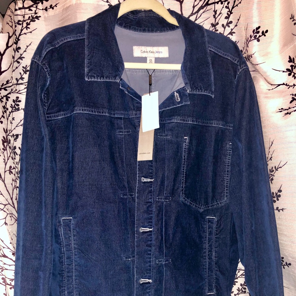 NWT Calvin Klein Blue Corduroy Jacket